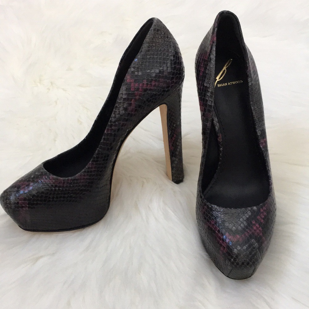 NEW Brian Atwood snakeskin heels